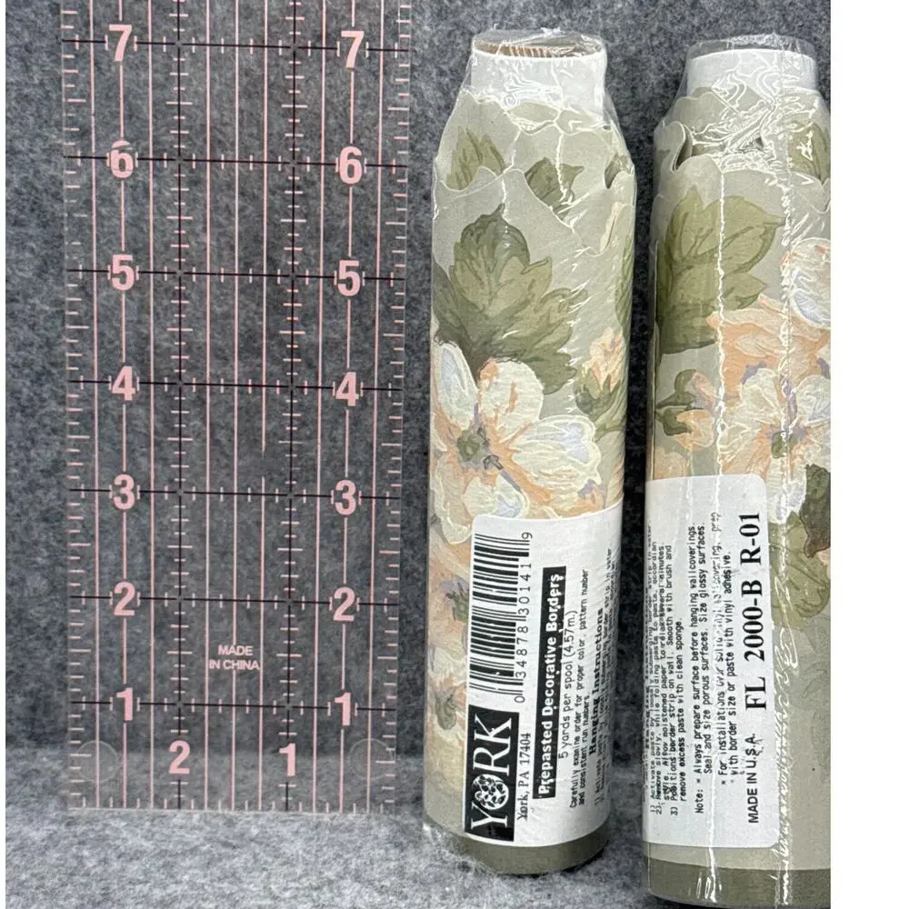 York Vintage Country Cottage Floral Ivy Wallpaper Border 2 Rolls / 10 yards